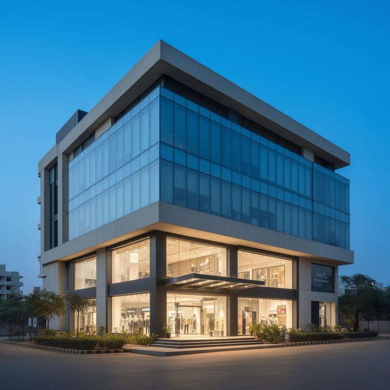 Glass-facade commercial office building representing commercial construction projects.